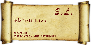Sárdi Liza névjegykártya